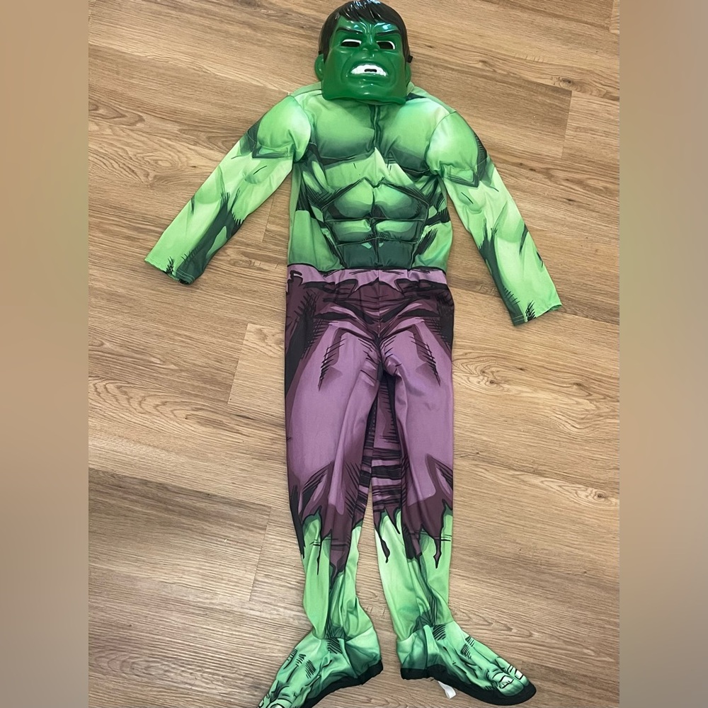 Kids Green and Purple Superhero Costume